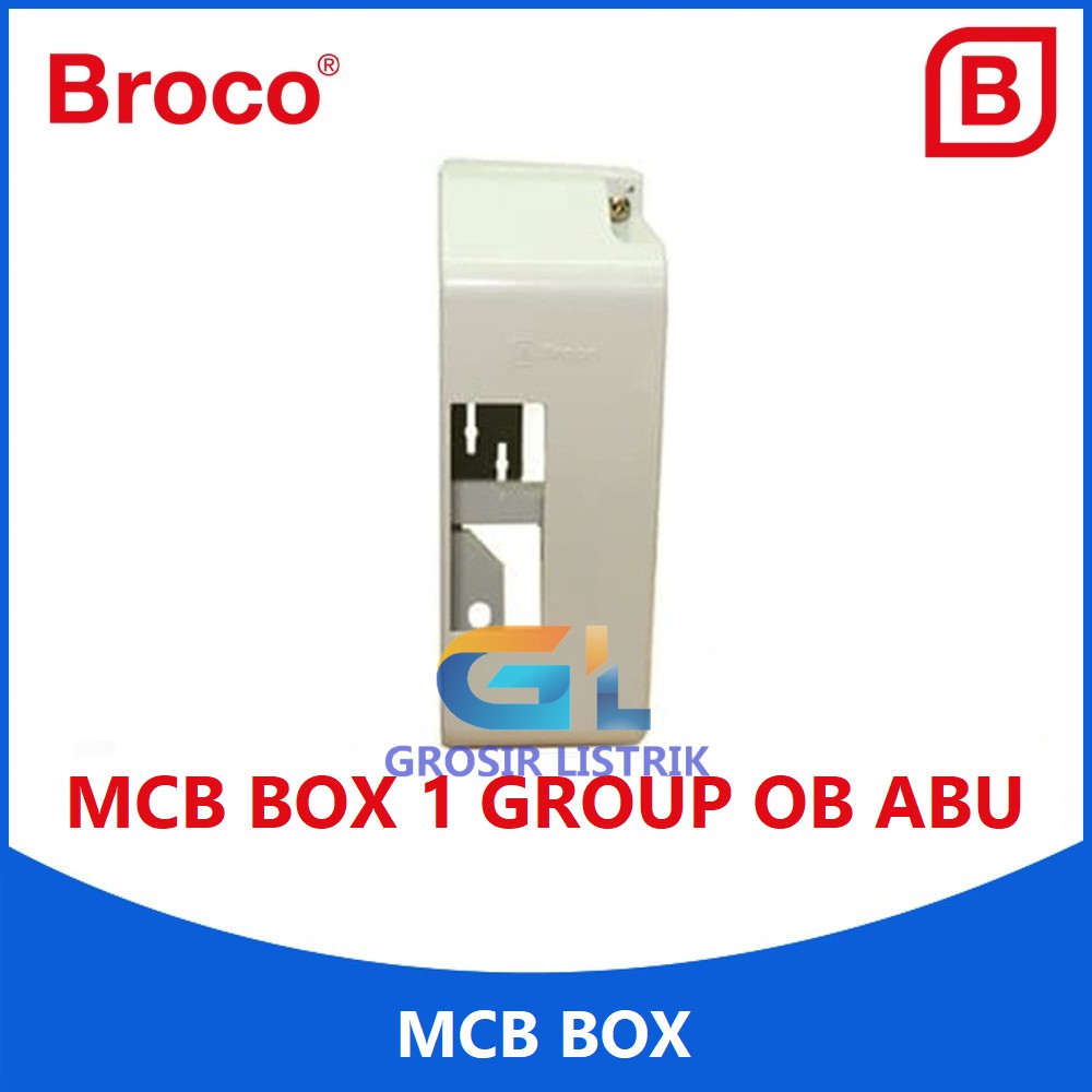 Broco MCB Box 1 Group OB Abu 17101 Kotak MCB Tempel 1 Grup Abu-Abu Original Grosir Promo Murah Asli