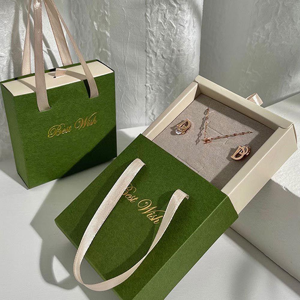 [Elegan] Jewelry Box Portable Packaging Gelang Warna Solid Kotak Kemasan Display Perhiasan Tipe Laci