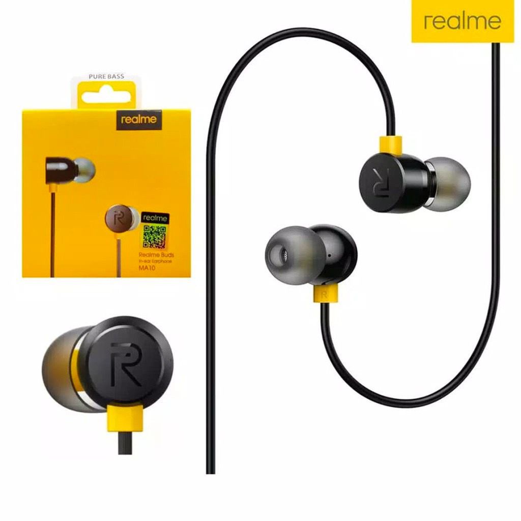 Headset earphone handsfree realme ma10 original 100%/headset realme buds magnet original-5