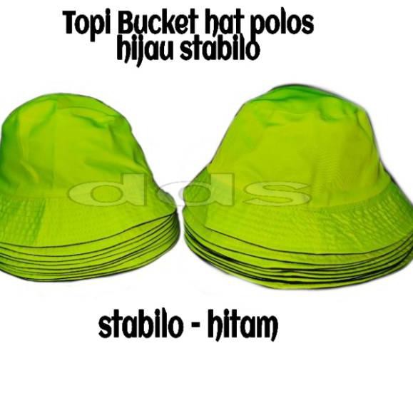 Ready TOPI BUCKET HIJAU STABILO - HITAM ★ RYJ