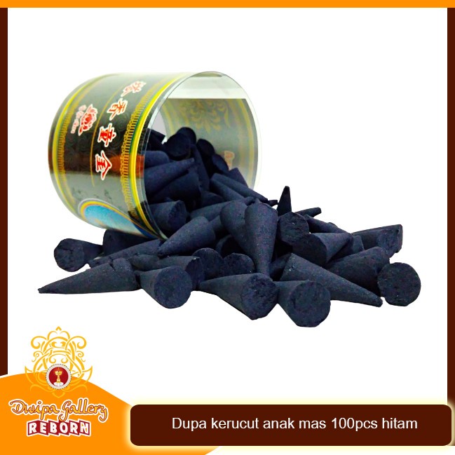 Dupa Kerucut/ Tumpeng Wangi Harum anak mas 100 pcs Hitam