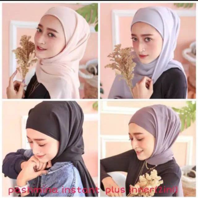 ALGHANI - PASHMINA CERUTY BABYDOLL INSTAN INNER 2IN1