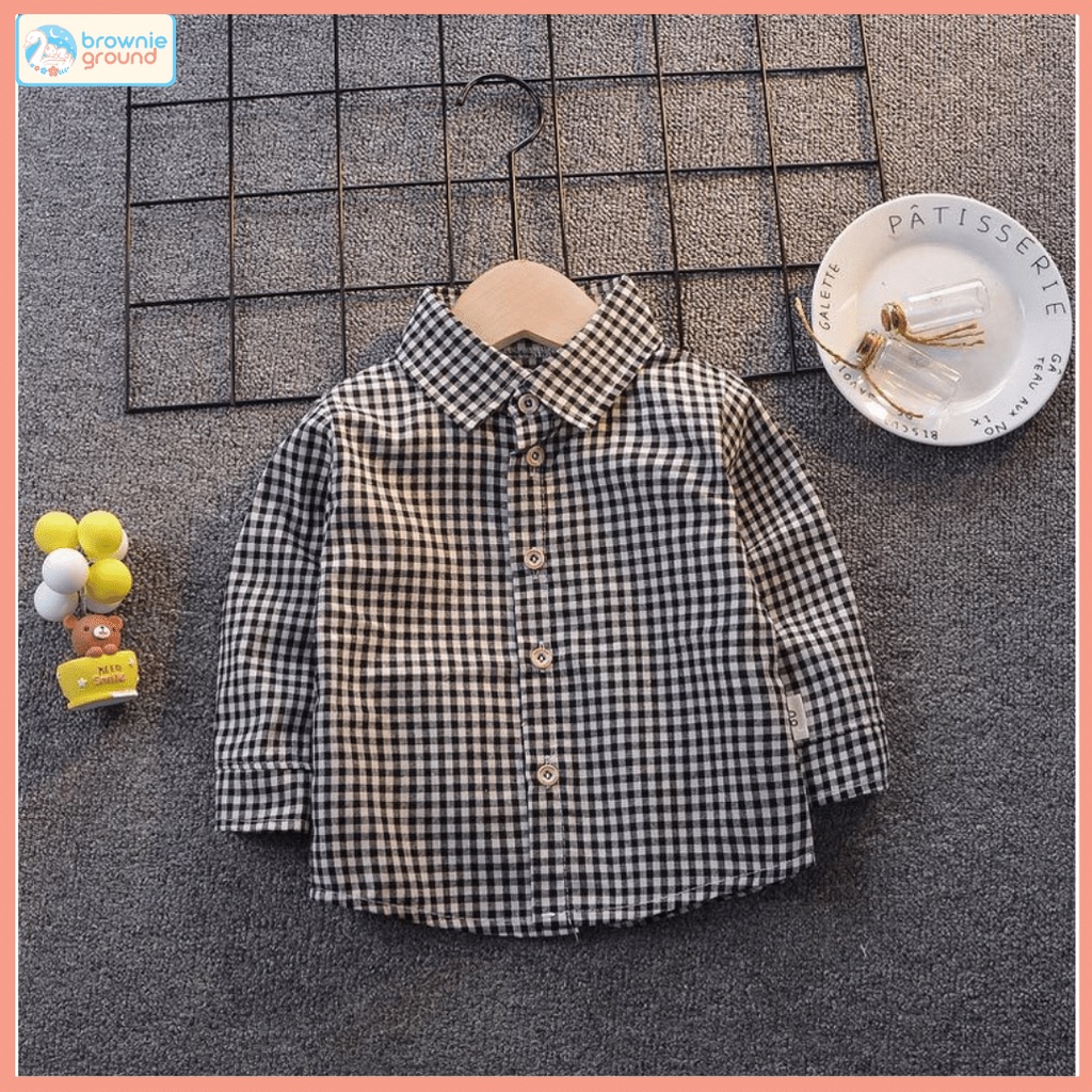 [COD] Atasan kemeja kotak mini 0-5 Tahun atasan baju baby impor premium / Atasan baju Keren anak laki laki lucu / Atasan baby impor