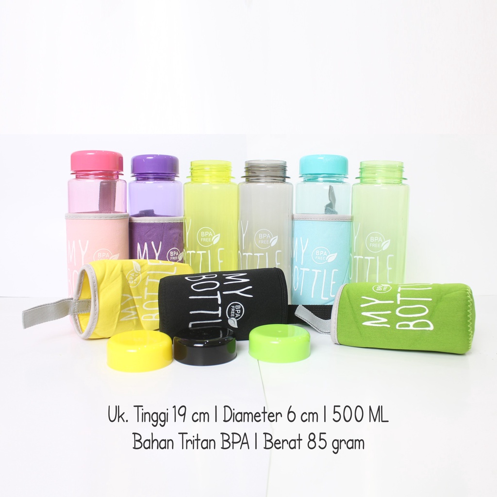 BOTOL MINUM BULAT BERWARNA MY BOTTLE + Free Pouch Busa Impor Murah