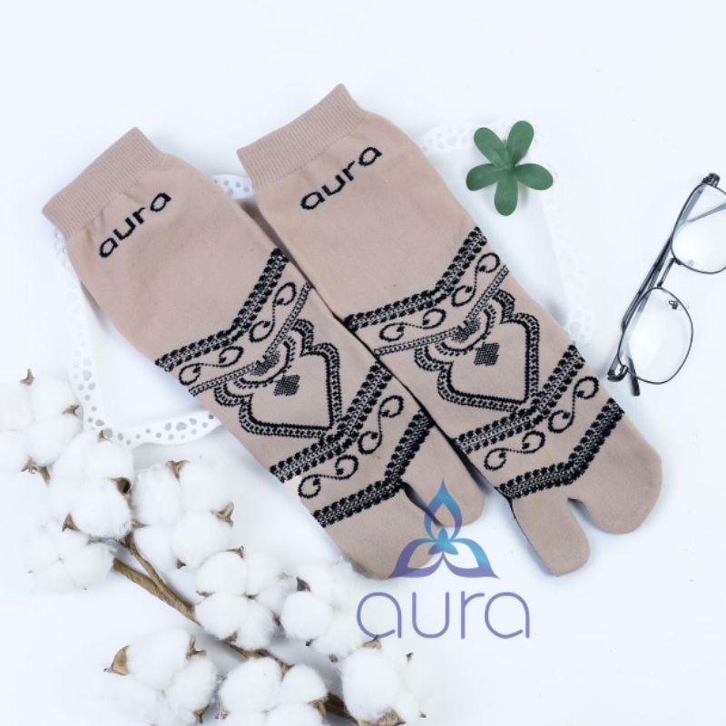 KAOS KAKI MUSLIMAH 2 JARI AURA / KAOS KAKI JEMPOL