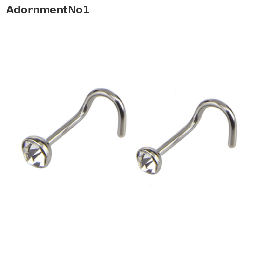 (AdornmentNo1) 20pcs / Set Anting Tindik Hidung Aksen Kristal Untuk Perhiasan Wanita