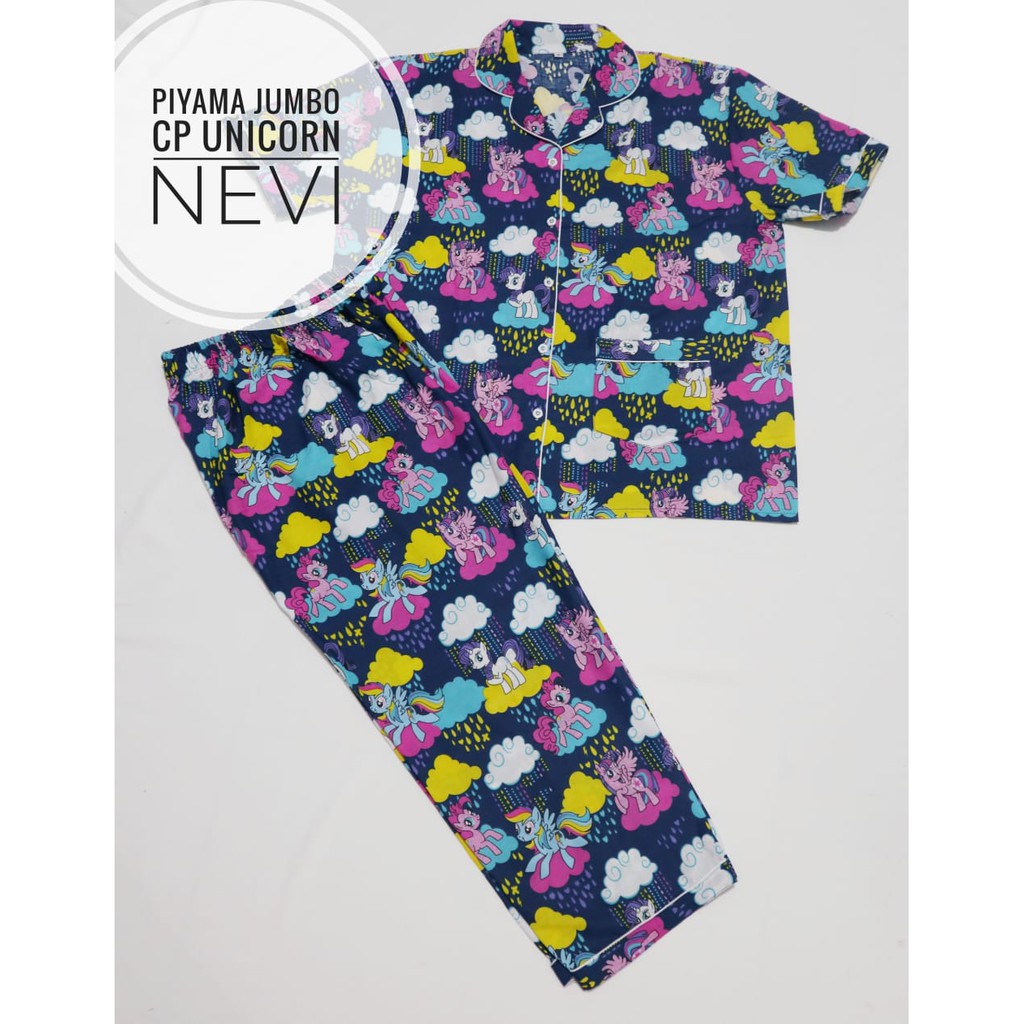 bisa couple ibu dan anak motif unicorn navy