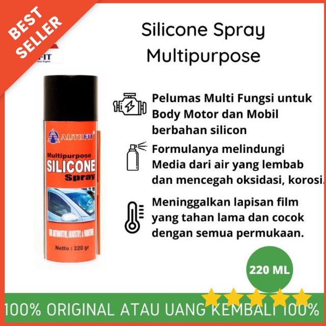 Silicon spray autofit pelumas multi fungsi karet pintuk kulit jok pembersih debu dan kotoran