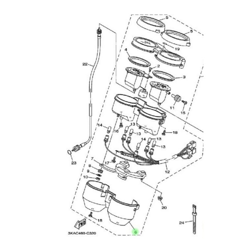 COVER BAWAH SPEEDOMETER KM SPIDO RXKING RX K ASLI ORI YAMAHA 5BP H3579 10 33