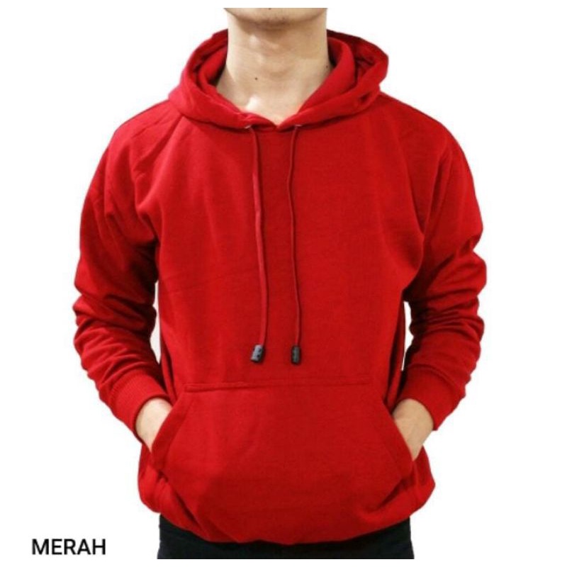 Jaket Hoodie Merah Polos