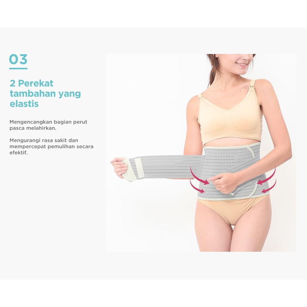 Mooimom Bamboo Postpartum Belly Band Corset Grey Korset Pelangsing Pasca Melahirkan