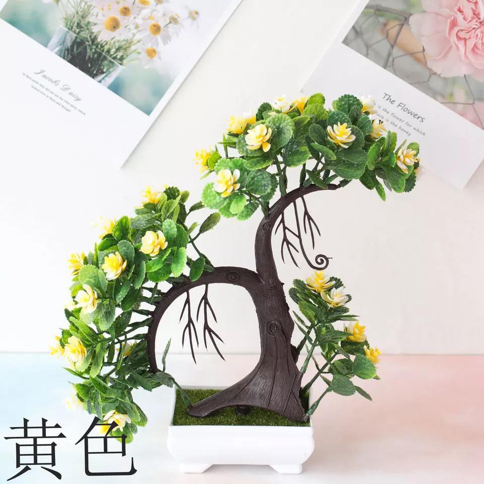 COD BUNGA PLASTIK BUNGA PAJANGAN IMITASI BUNGA ARTIFISIAL BUNGA BONSAI  TANAMAN HIAS PLASTIK BP8811-KUNING