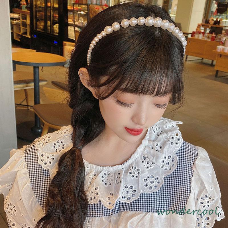 Pearl Headband Headband Aksesoris Rambut Anak Manik-manik Tangan Putri-Won