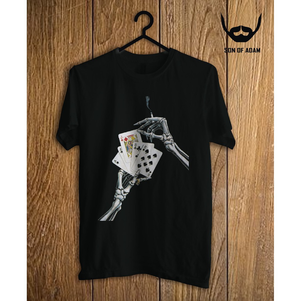 KAOS PRIA / KAOS SABLON DTF DTG DESAIN KARTU REMI KEREN TERLARIS