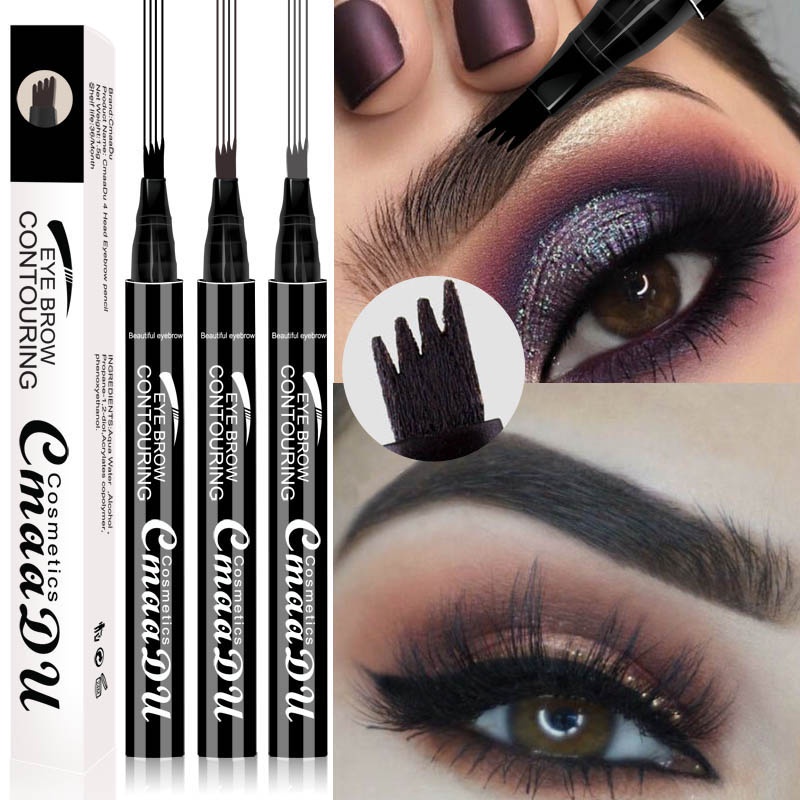 CMAADU EYEBROW CONTOURING Pencil 4 Tip Liquid Brow Tattoo Makeup Waterproof Long lasting Cosmetic Eyebrow