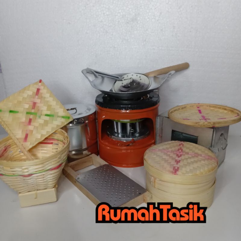 Rumah Tasik Set Alat Masak Masakan Anak Tradisional Kompor Mini Mainan Masak Masakan Anak