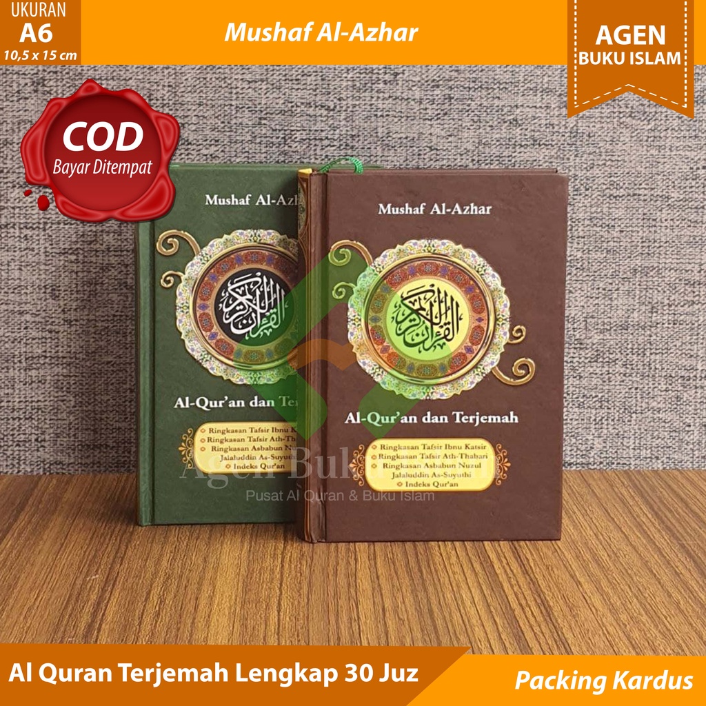 MUSHAF AL QURAN AL AZHAR A6 - AL QURAN TERJEMAH -  AL QURAN KECIL - 100% ORIGINAL