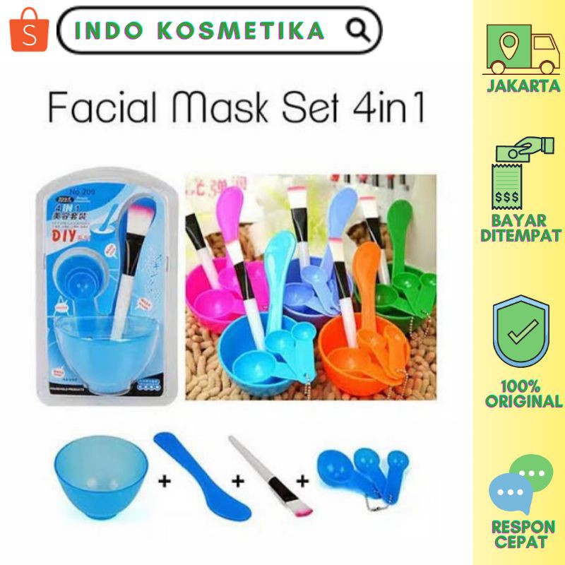 4 IN 1 MANGKOK MASKER LULUR SET KUAS MASKER SPATULA SENDOK TAKAR