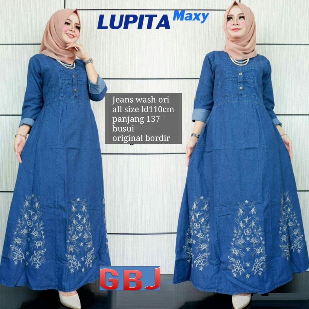 AERO DRESS LUPITA MAXY  JEANS BORDIR GBM