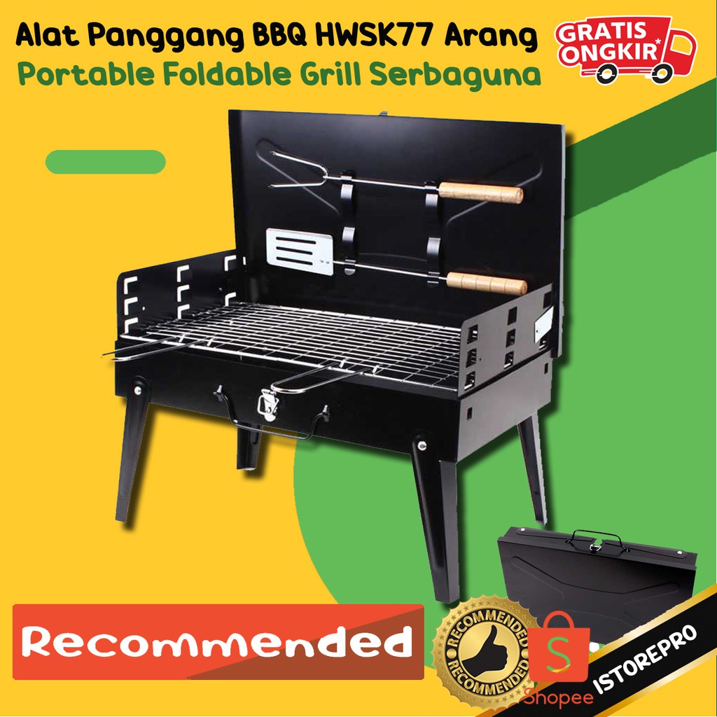 Alat Panggang BBQ Pemanggang Arang Portable Foldable Grill Steak Sate Bakaran Daging Ayam Sapi