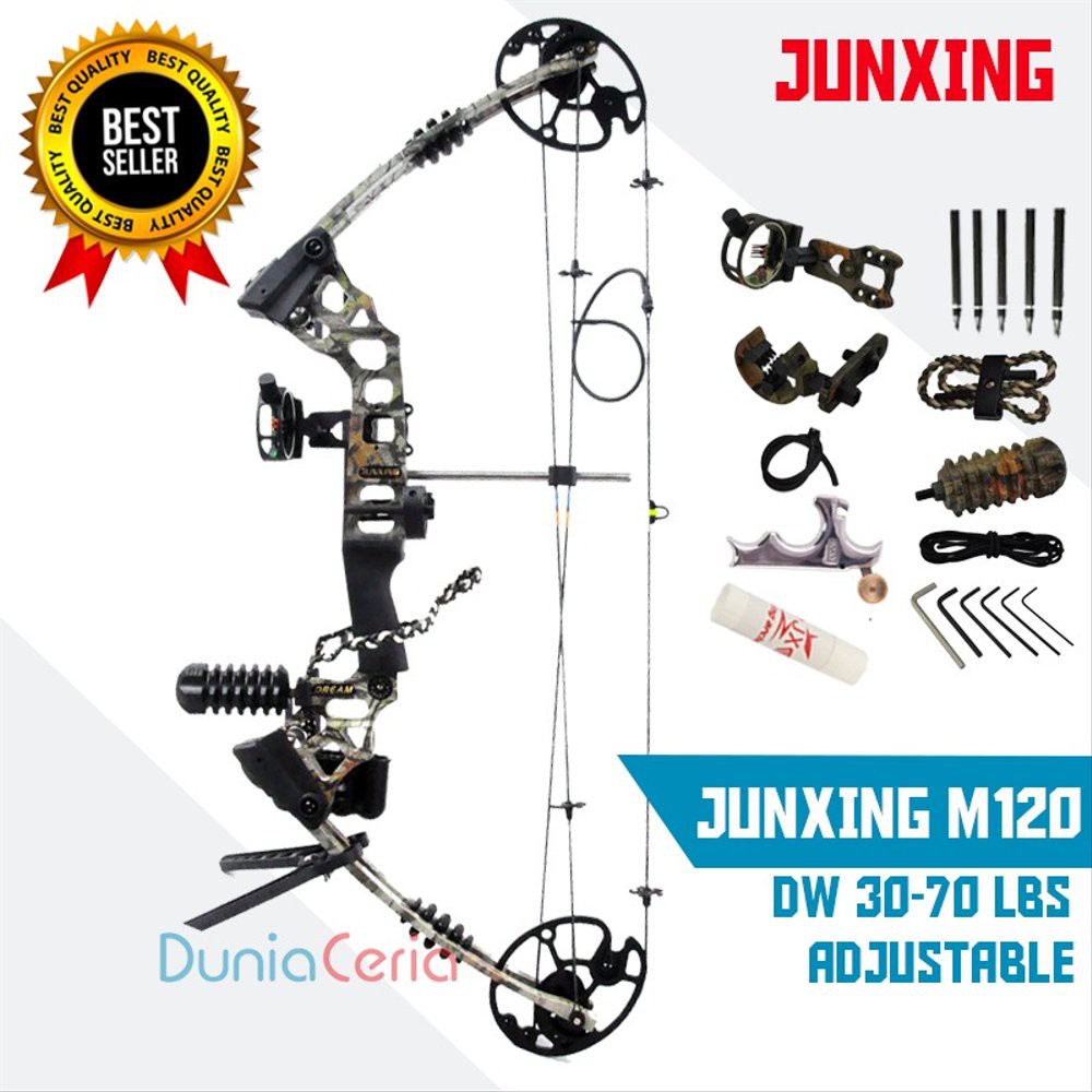 FULLSET Busur Panah Junxing M120 Compound Bow Siap Pakai
