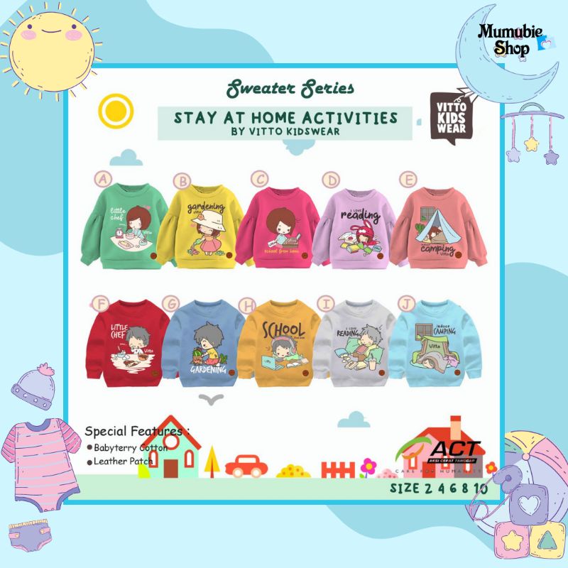 SWEATER ANAK UNISEX STAY AT HOME By VITTO KIDSWEAR