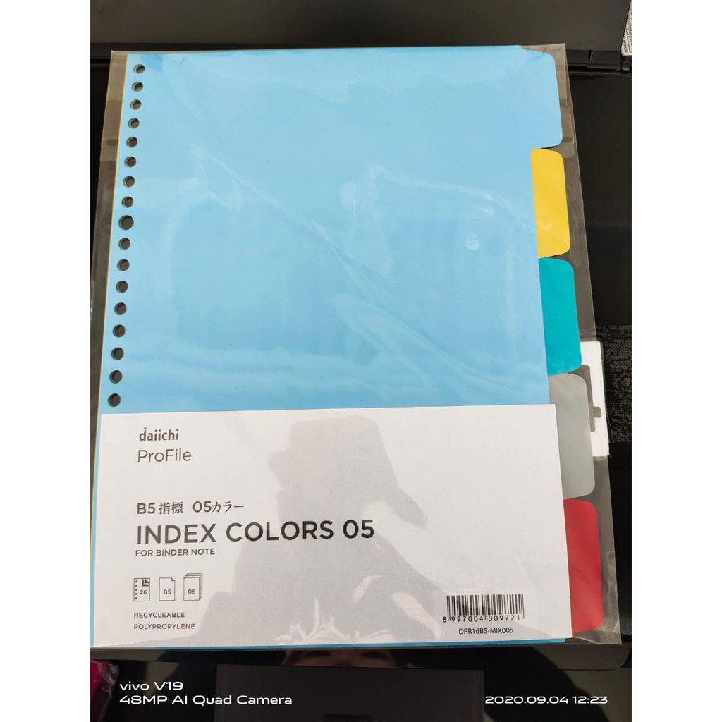 

DAIICHI INDEX B5 COLOR 5 SHEET Pembatas Buku polypropylene / polimer termo-plastik