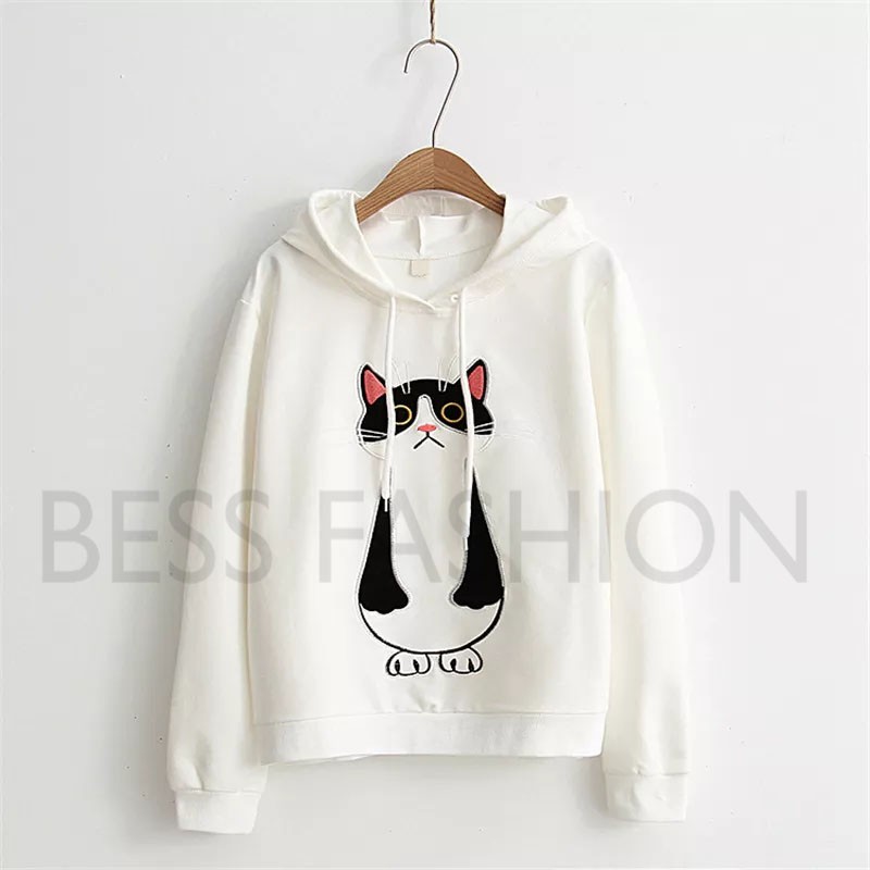 Bess - Sweater Hoodie Wanita / Sweater Hoodie Murah CAT STAND