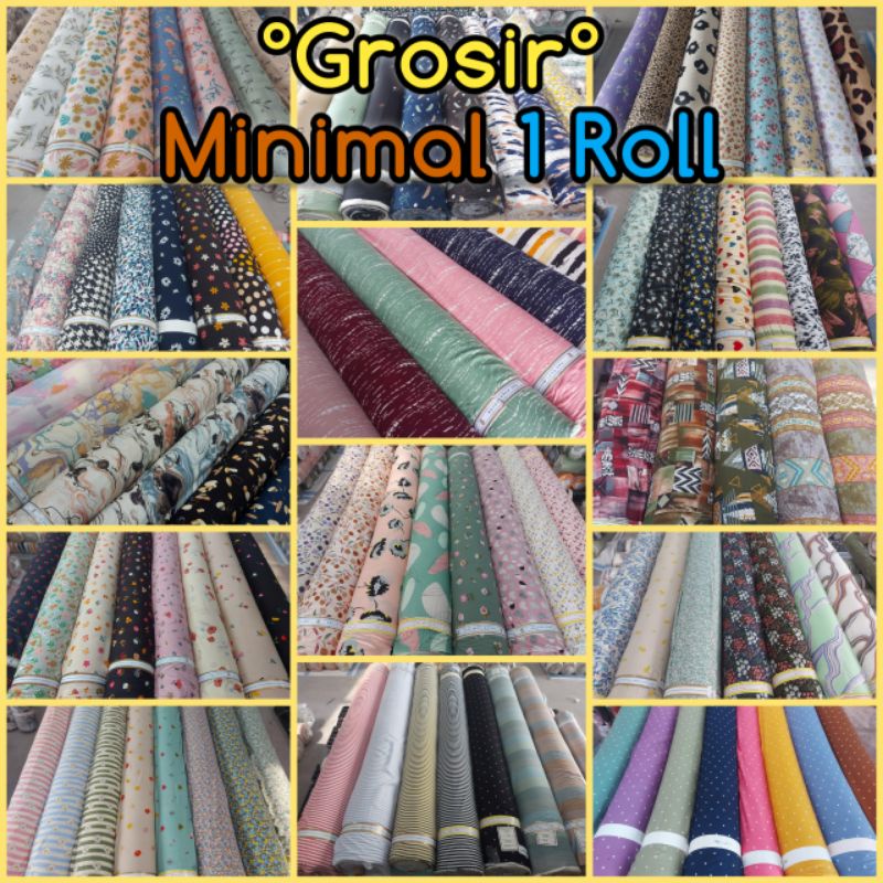 Kain Katun Rayon Viscose Premium Motif Bunga Bunga (Harga 0,5 Meter)