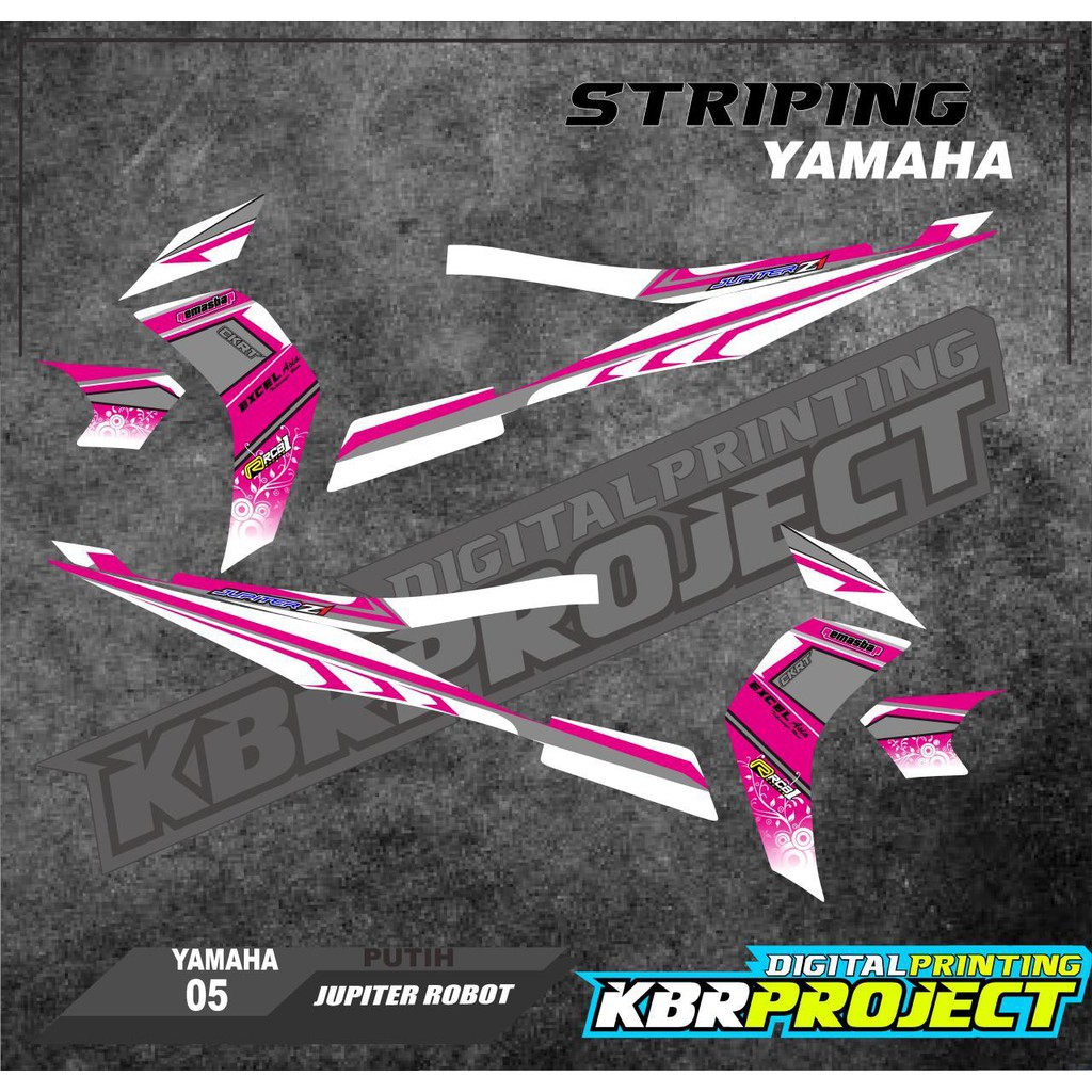 (cod) JUPITER Z ROBOT 2010 Stiker Motor Sticker Striping variasi List Yamaha Racing Skotlet Scotlite