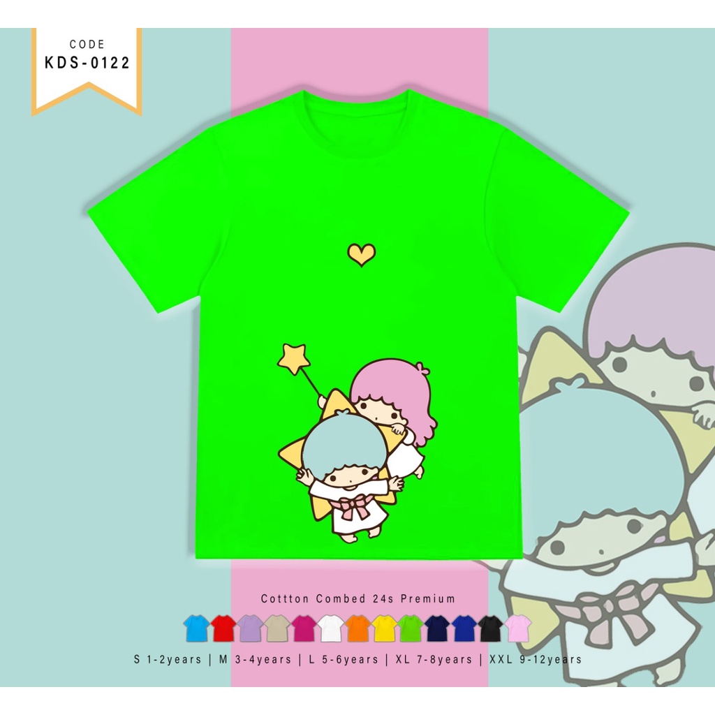 T-SHIRT KIDS / KAOS ANAK-ANAK BERGAMBAR LITTLE TWIN STAR / CUSTOM TEE / MURAH / ATASAN ANAK PEREMPUAN