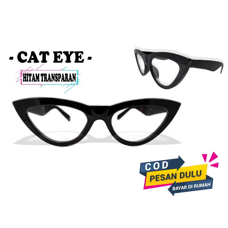 FRAME KACAMATA 605 CAT EYE PALING LAKU FASHION WANITA LENSA HITAM FASHION WANITA PRIA KOREA STYLE KACAMATA SEGITIGA KACAMATA KUCING