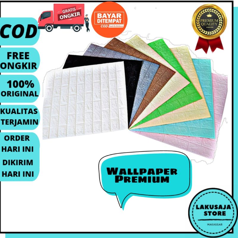 Wallpaper Dindin Sticker Foam 3D Bata Stiker Foam 3D Bata Putih Tipis Wallpaper Foam 3D 4mm