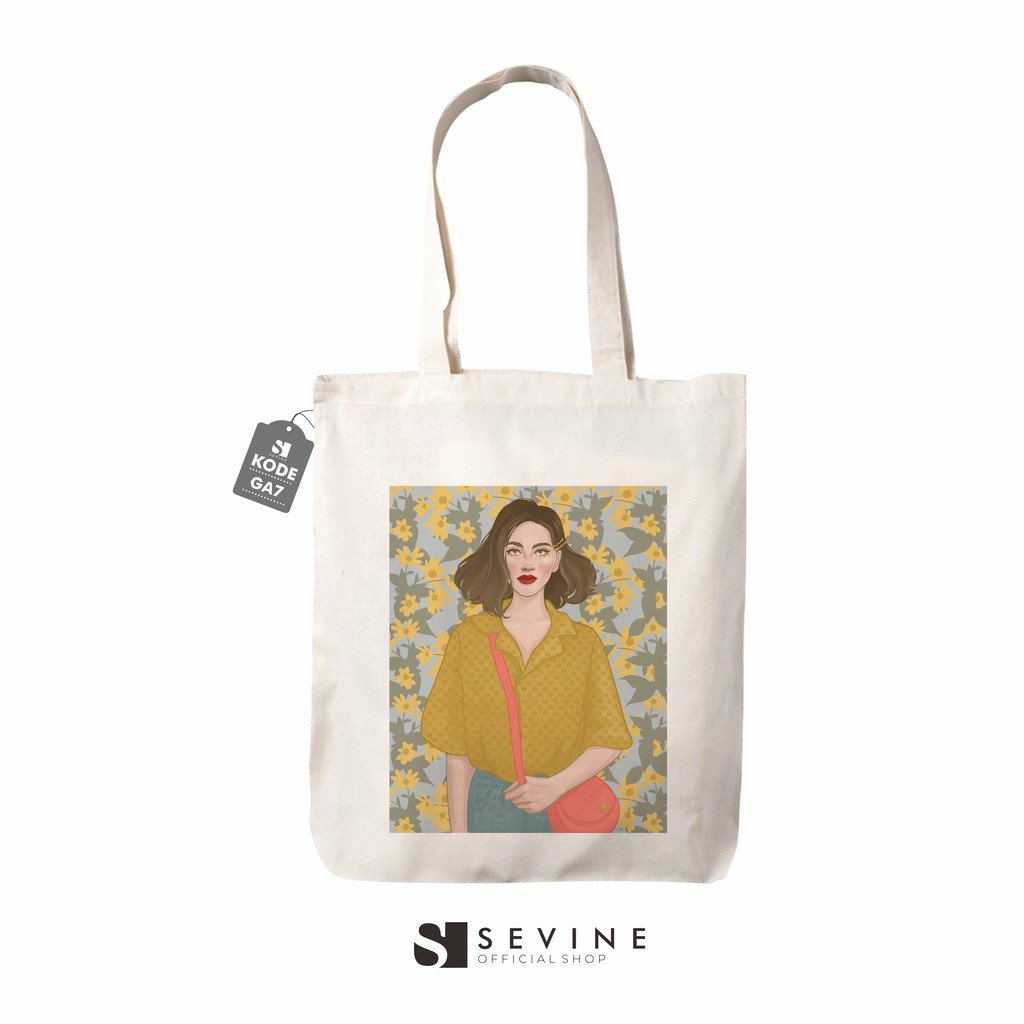 Sevine Totebag Tas Wanita Tote Bag Resleting Custom Vintage Aesthetics - GA