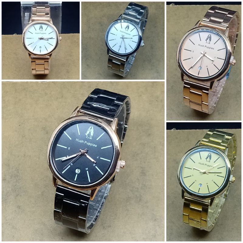 (Terima Cod)Jam Tangan Wanita Hushpuppies Oval Tanggal Aktif Strap Rantai(Dikirim Jakarta) ini