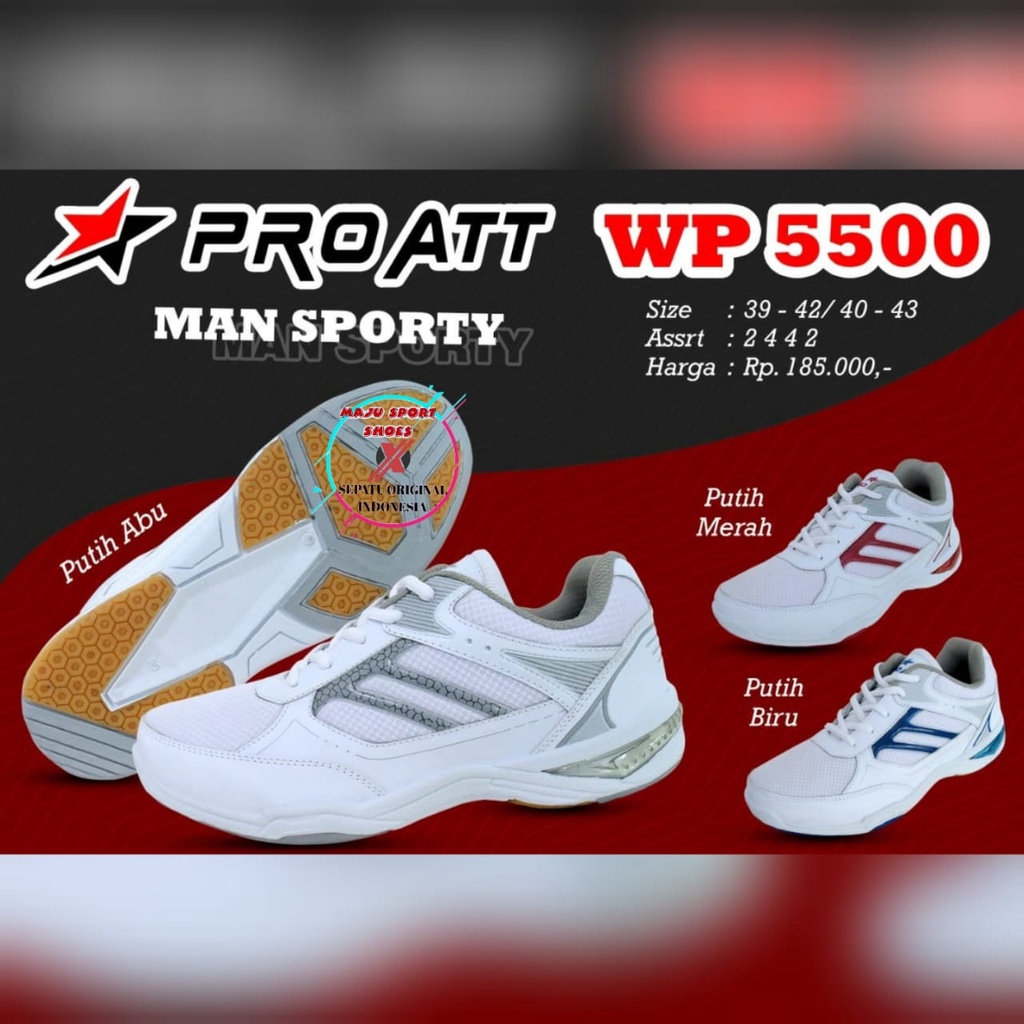 PRO ATT WP 5500 / PRO ATT BSD 640 / PRO ATT MC 52 / PRO ATT WAL 4000 / PRO ATT MW 503 / SEPATU OLAHRAGA PRIA ORIGINAL