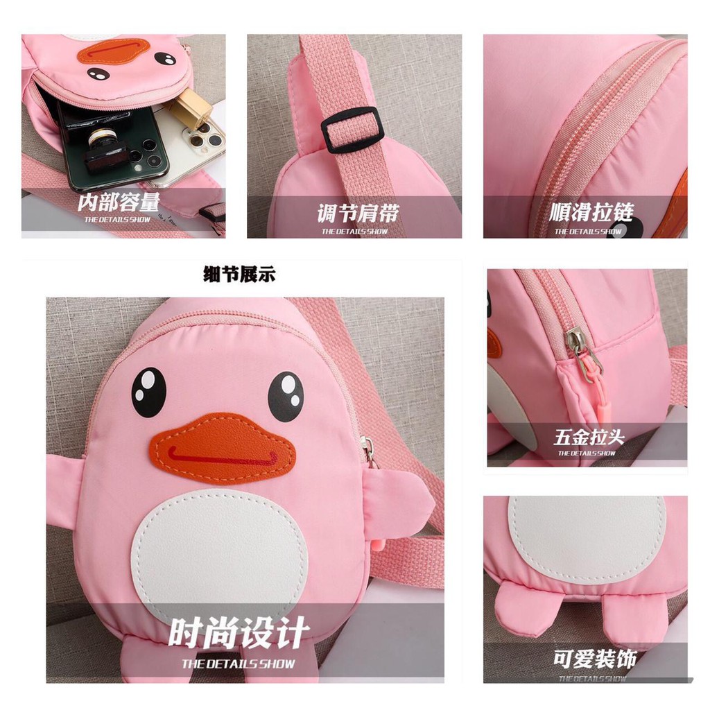 Tas Selempang Anak Laki-laki / Perempuan Gambar Duck Import CB007