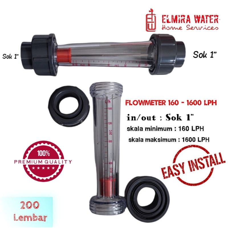 Rotameter Flowmeter 1600 LPH