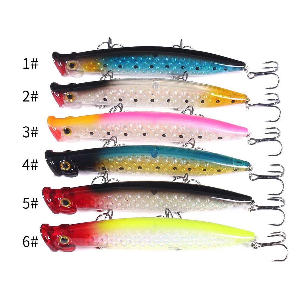 HENGJIA 1PCS Popper Fishing Lures Floating Wobblers 110mm 13g Topwater Pencil Lure Fishing Swimbait Hard Bait Tackle