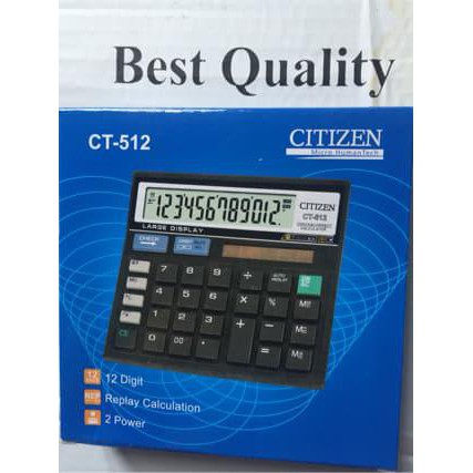 

Termurah KALKULATOR 12DIGIT ANGKA MERK CITIZEN TIPE CT512 Paling oke