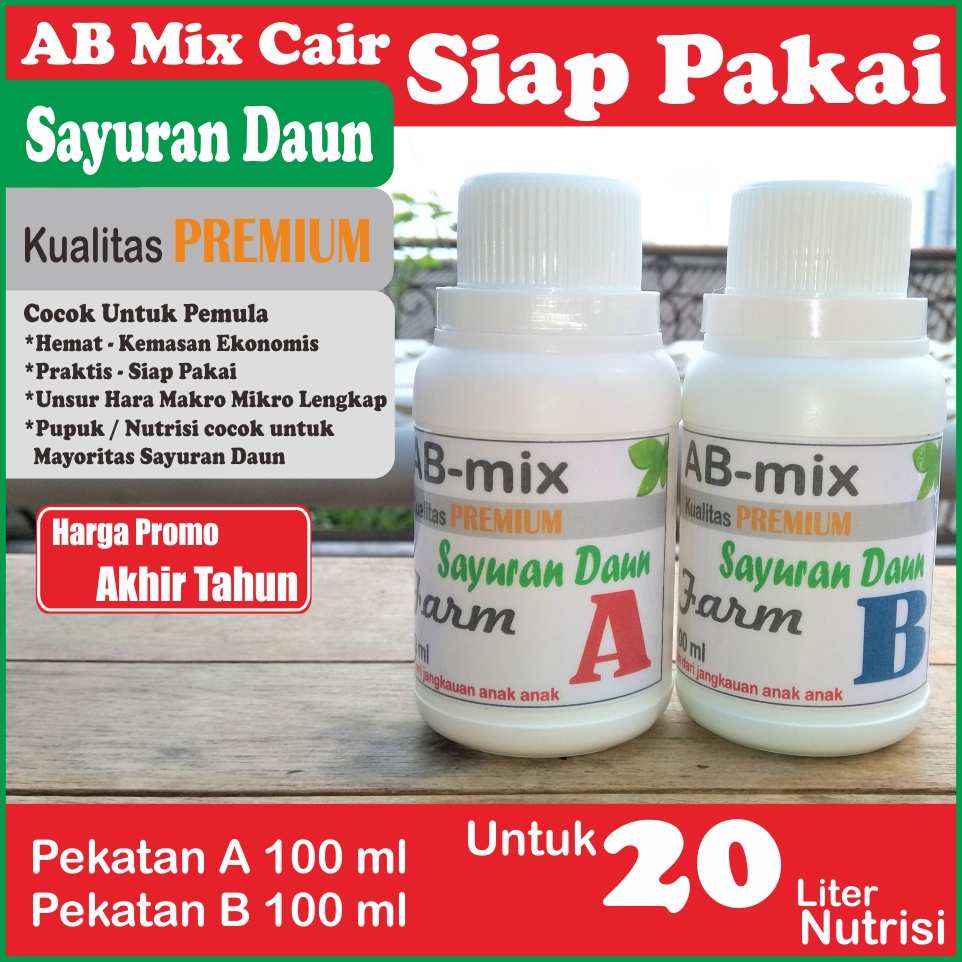 AB Mix 100 ml Cair Pupuk Nutrisi Hidroponik Sayuran Daun