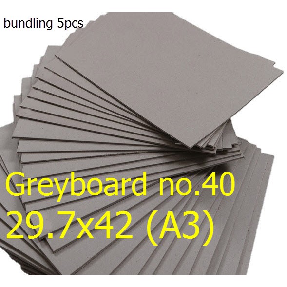 

Greyboard no.40 / bot karton hard board - 29.7x42 (A3) bundling