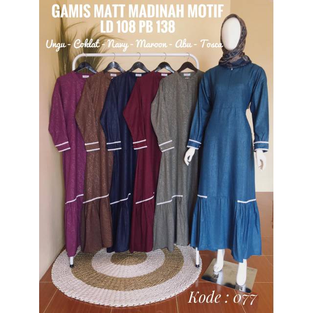 Gamis Ribyka Katun Madinah motif