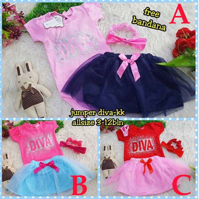 BAJU ANAK BAYI PEREMPUAN SETELAN JUMPER ROK DIVA