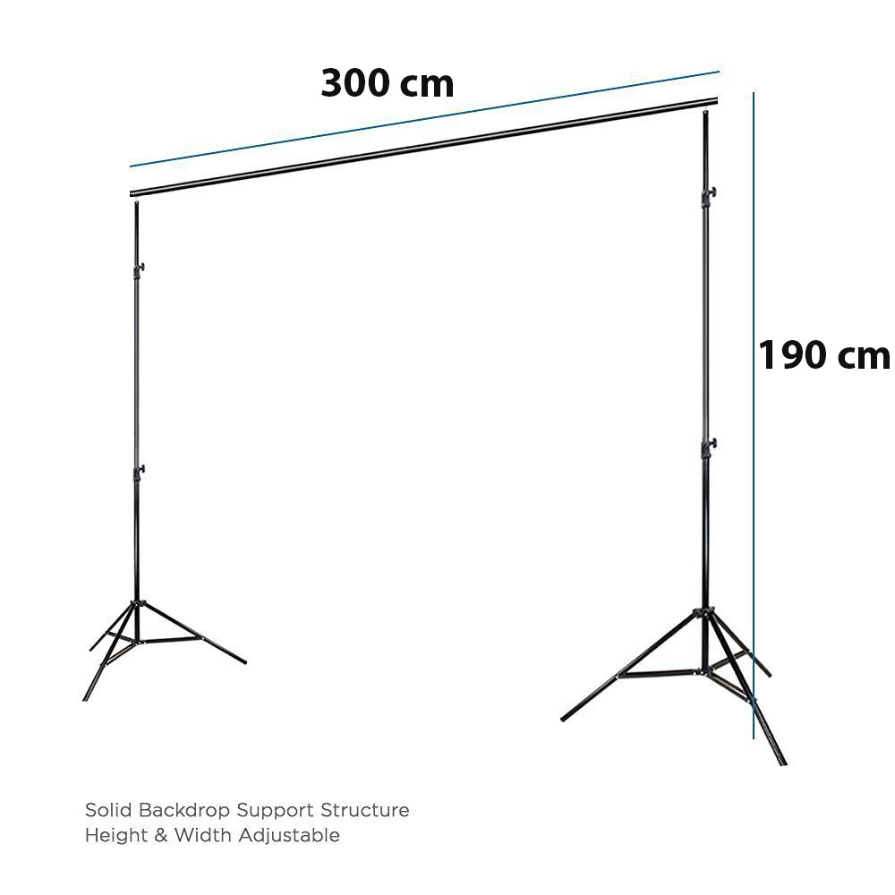 TaffSTUDIO Bracket Stand Backdrop Foto Studio 190 x 300 cm - BS-300 - Black