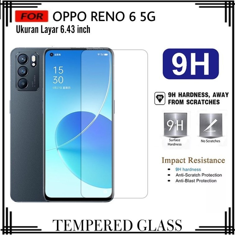 PROMO TEMPERED GLASS OPPO RENO 6 (5G) ANTI GORES KACA PREMIUM ANTI BEKAS SIDIK JARI