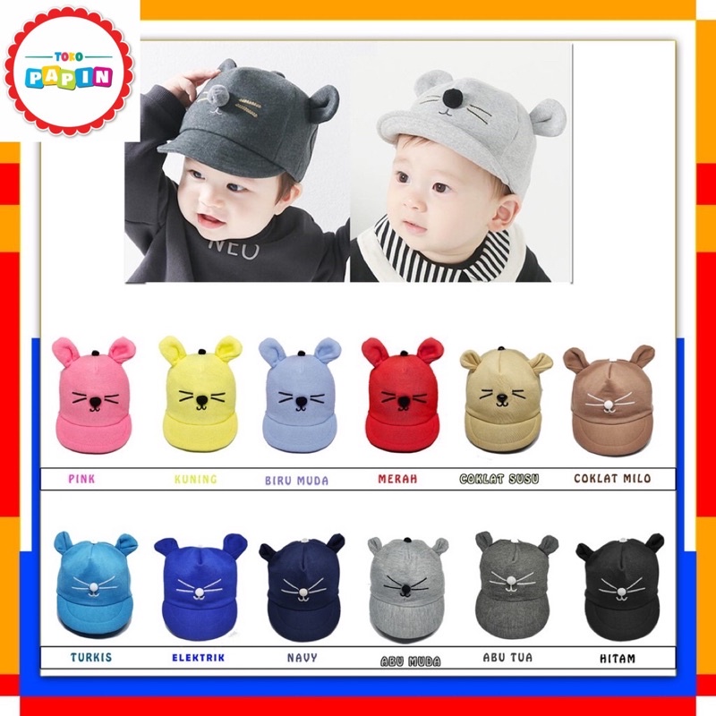 TokoPapin Topi Bayi Karakter Kucing Topi Kucing Anak Bayi Topi Bayi Lucu Bahan Kualitas Bagus