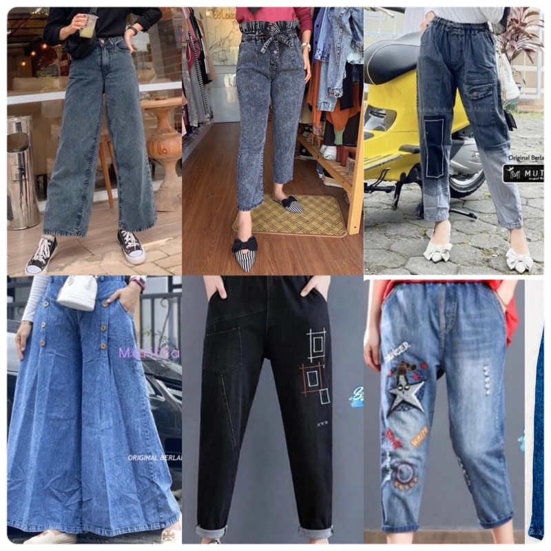 1 KG 3 PCS | DELONIX KULOT JEANS / CELANA KULOT JEANS WANITA / BAWAHAN CEWEK / JIN JINS SNOW-1
