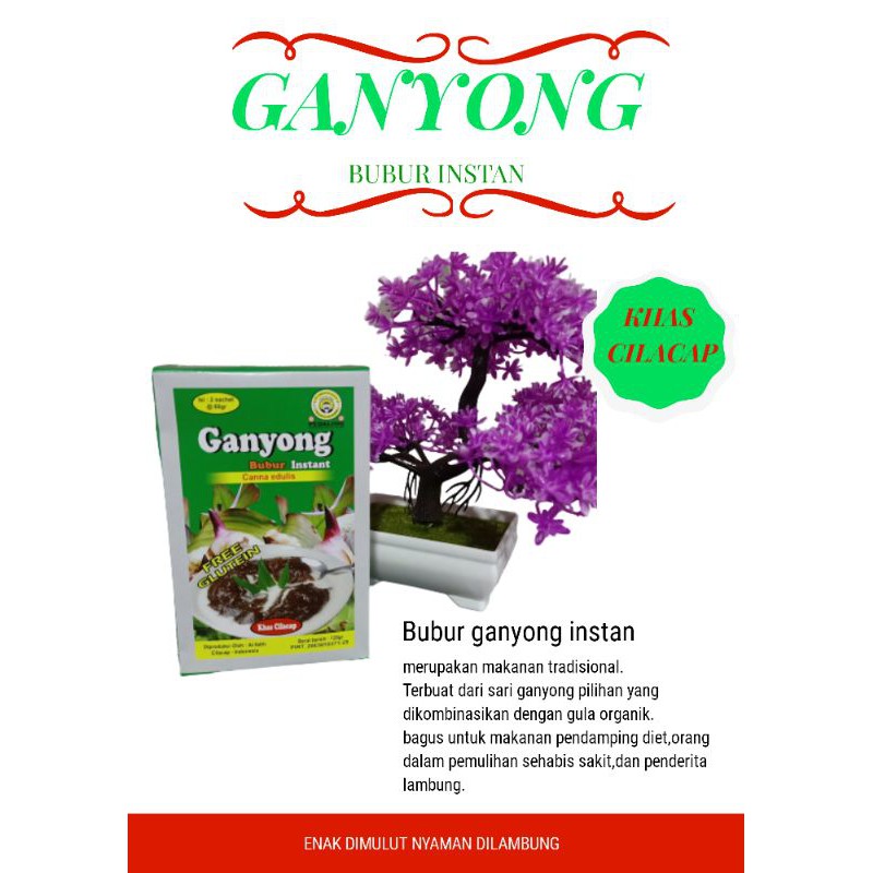 

BUBUR GANYONG instan kemasan 120g,obat maag paling ampuh, murah lebai