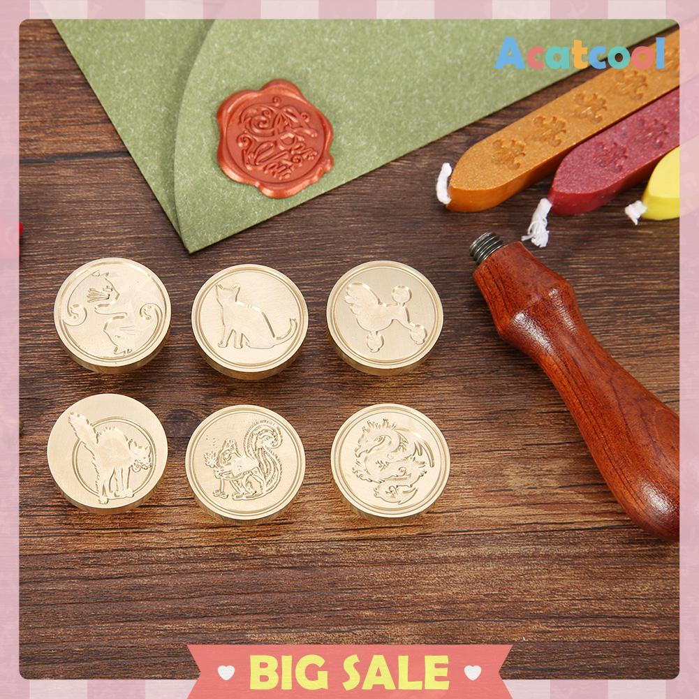 Stempel Segel Lilin Motif Hewan Gaya Retro Dengan Gagang Kayu